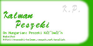 kalman peszeki business card